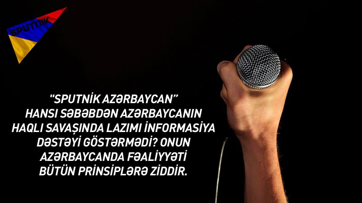 HHsn64832212's tweet photo. Public representatives believe that the Azerbaijani government should put an end the activities of Sputnik's representative in our country. This is a right step, both morally and legally.#getoutSputnikAZ
@StateDept
@Europarl_EN
@coe
@EU_Commission
@EP_President
@PACE_News https://t.co/YYwhNDRZS4
