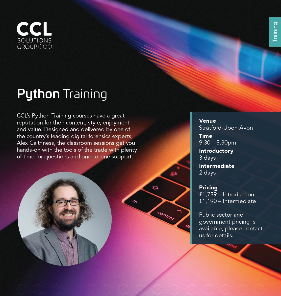 CCL_Solutions's tweet image. #Python training anyone? We&apos;ve got some dates coming in June, so just a heads-up. Course designed and delivered by Alex Caithness @kviddy - a guaranteed sell out then 😀.