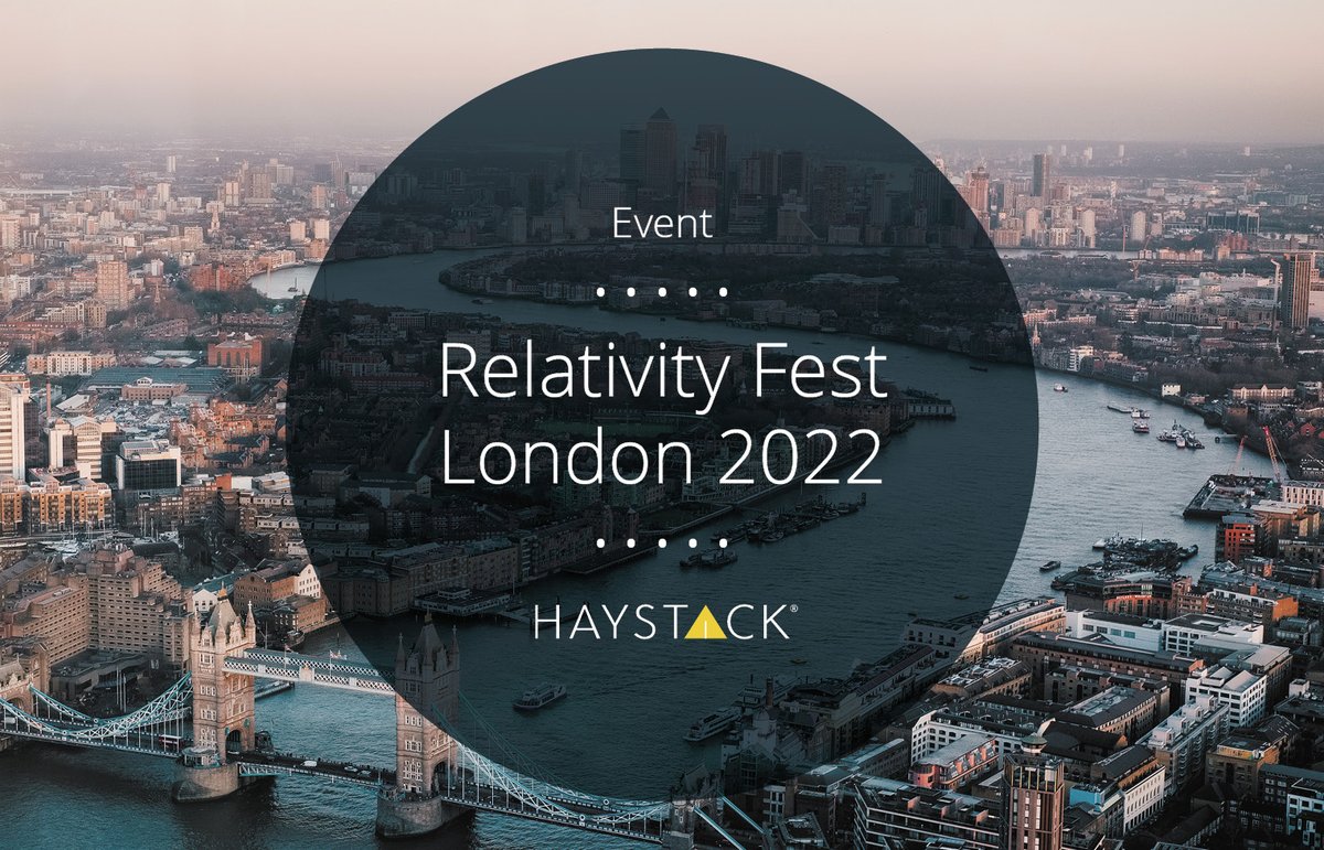 HaystackID's tweet photo. A @RelativityHQ and RelativityOne Certified Partner, HaystackID is excited to be supporting and attending Relativity Fest 2022. Our expert team will be attending this year's London event. Learn more: https://t.co/93EdhsbXaw

#eDiscovery #LegalTech #RelativityFestLondon https://t.co/yDenf9fL6h