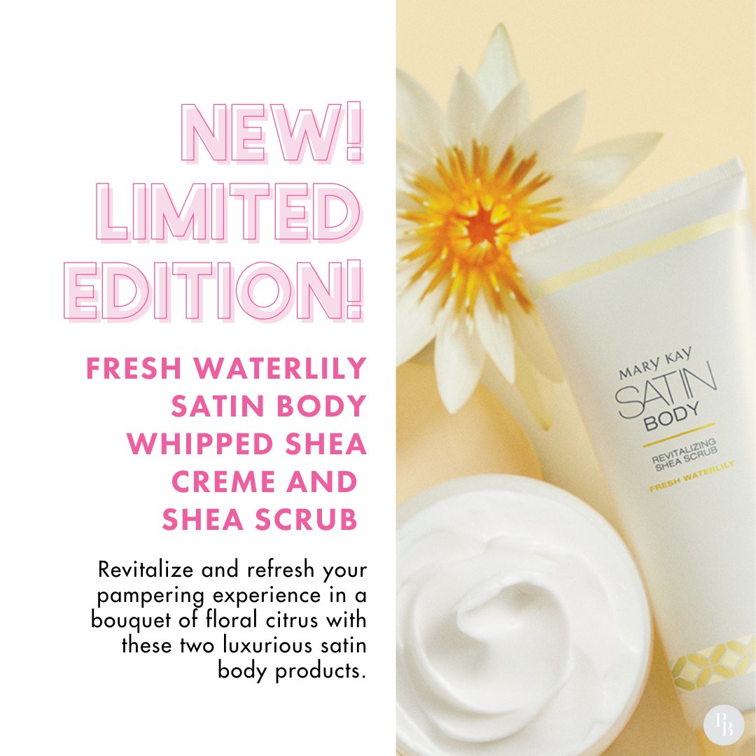 drschlaudraff's tweet photo. ! NEW Limited Edition !

Fresh Waterlily Satin Body Whipped Shea Creme and Shea Scrub

#marykay https://t.co/306d8vyhxs