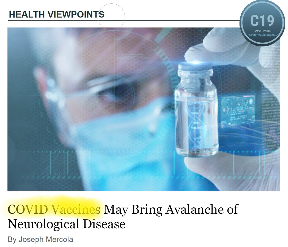 Peter A. McCullough, MD, MPH® tweet media