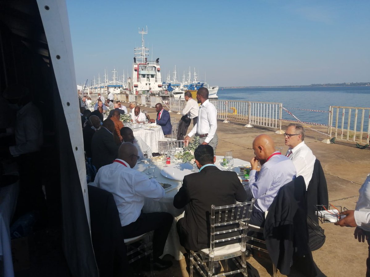 SAInfraExpo's tweet photo. Could you think of a better place to have lunch than on the berth in Maputo?

#TransportEvolutionMozambique #Transport #SADC #TransportEvolution #AFCFTA #Rail #Road #Sea https://t.co/uJxgnBsqmD