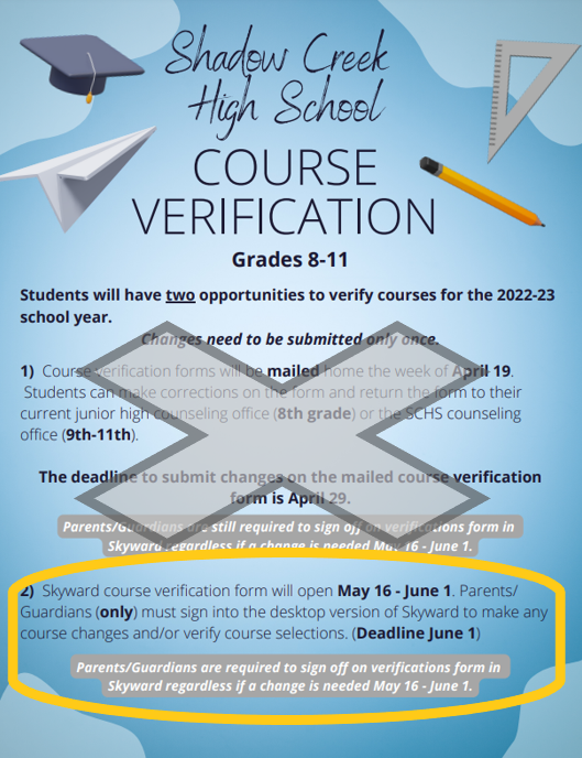 Shark_Counselor's tweet photo. DON'T FORGET!! The opportunity to check and make changes to your 22-23 courses is coming up!! Log into (𝗽𝗮𝗿𝗲𝗻𝘁) 𝗦𝗸𝘆𝘄𝗮𝗿𝗱 𝗳𝗿𝗼𝗺 𝗠𝗮𝘆 𝟭𝟲-𝗝𝘂𝗻𝗲 𝟭 to make adjustments. 𝘕𝘰 𝘤𝘩𝘢𝘯𝘨𝘦𝘴 𝘸𝘪𝘭𝘭 𝘣𝘦 𝘢𝘤𝘤𝘦𝘱𝘵𝘦𝘥 𝘢𝘧𝘵𝘦𝘳 𝘵𝘩𝘢𝘵 𝘥𝘢𝘵𝘦. https://t.co/vR6lqc4yog
