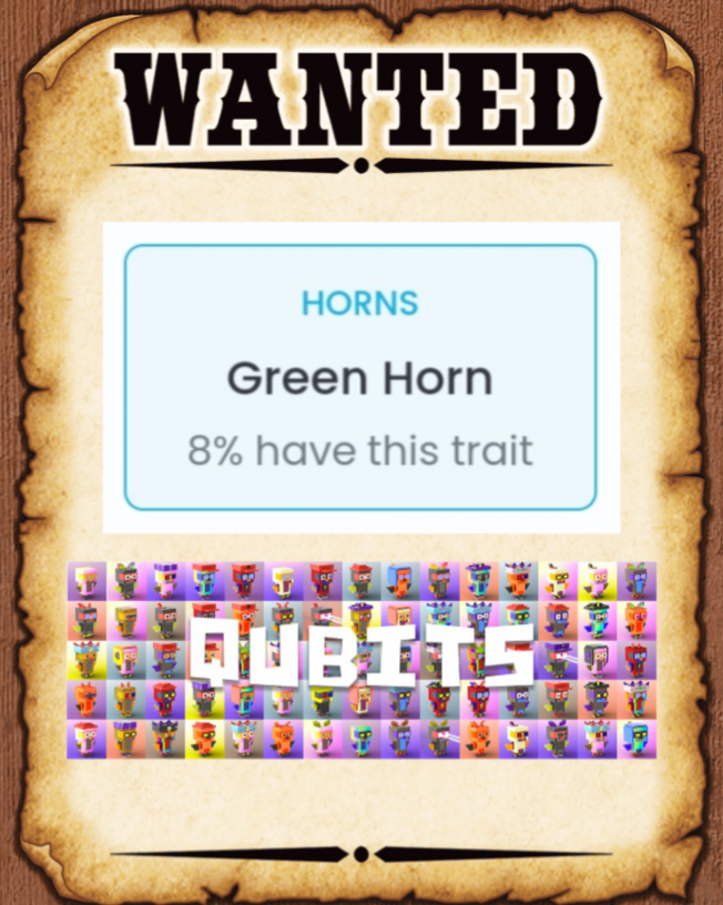 Holders of Qubits with 'Green Horns' needed in the discord to participate in the 'Qubits Traits Bingo' game that's just begun.

discord.gg/Qubits

There's a prize!

#WeLikeTheQubits