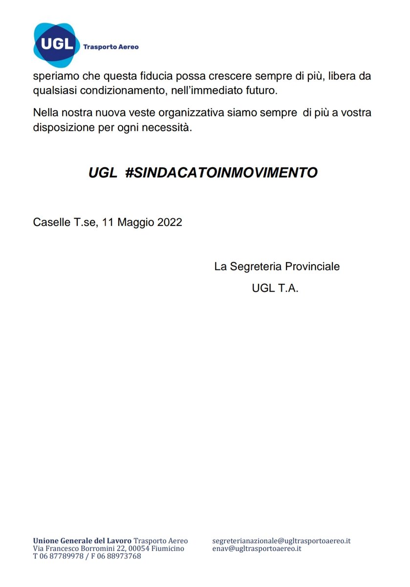 uglta's tweet photo. NEL PRESENTE, PROIETTATI NEL FUTURO
Segreteria Provinciale Torino
@UGLConf @fpcapone @uglta @regionepiemonte https://t.co/Y9dcq081iB