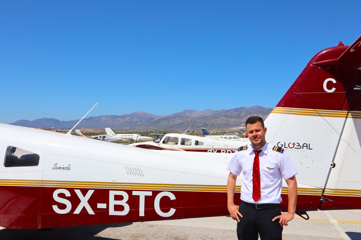 global_1997's tweet photo. Antonios from Greece succeeded in the skill test flights to acquire the EASA Airline Transport Pilot License. He is officially a Professional Pilot from now on. Congratulations!!🎉

‍✈️ Become a professional Pilot now
Link in bio @globalaviationsa
‍✈️ Your wings for success https://t.co/I1lJMkLnOF