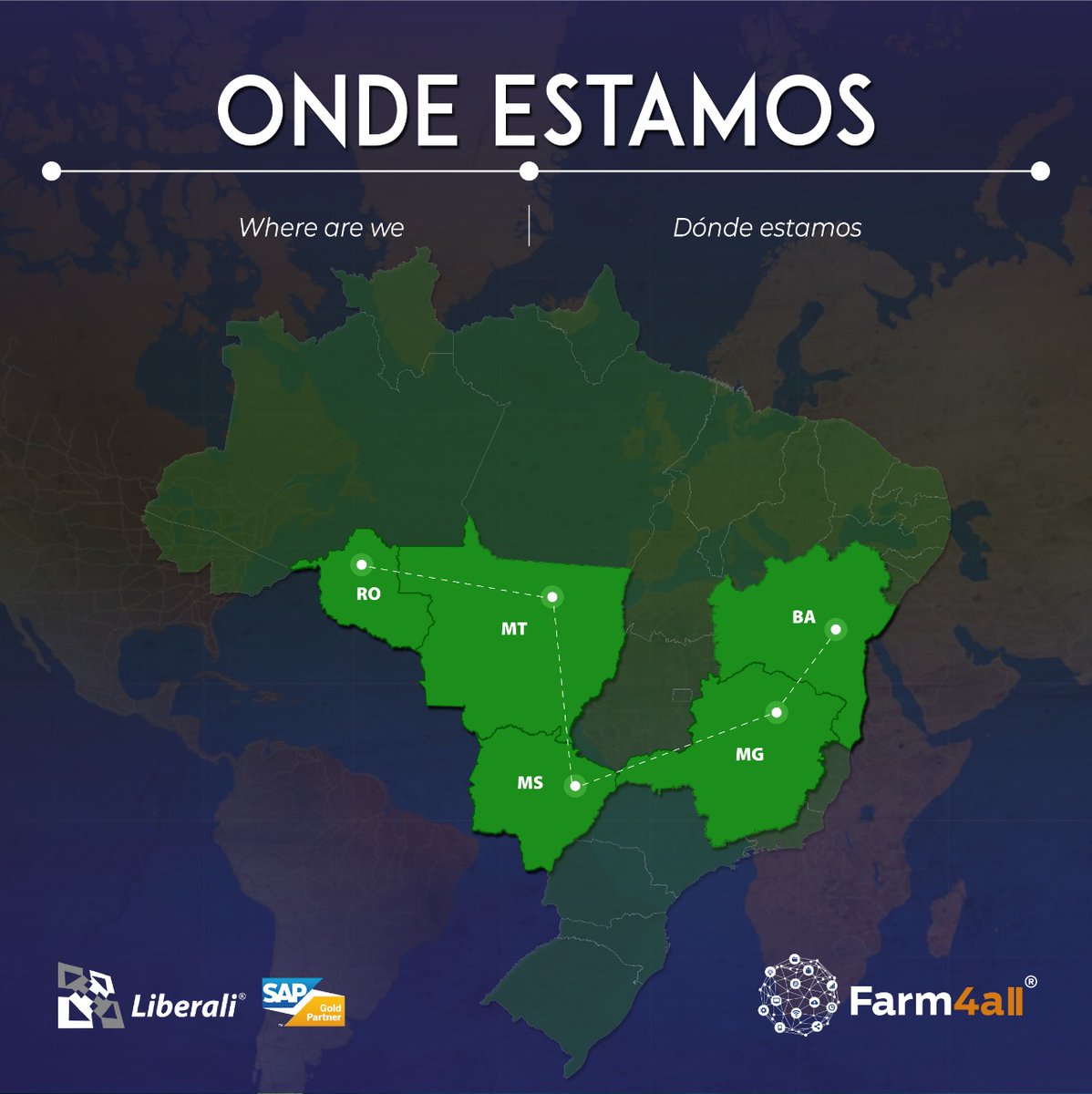 A Liberali só cresce! Sabia que estamos em 5 Estados. Atualmente você pode encontrar uma Liberali além do MT, nos estados de MG, MS, BA e RO.
Fale com a gente através dos telefones:
#liberali #agronegocio #agribusiness #sap #tecnologia #revendalucrativa #gestao #agropecuaria