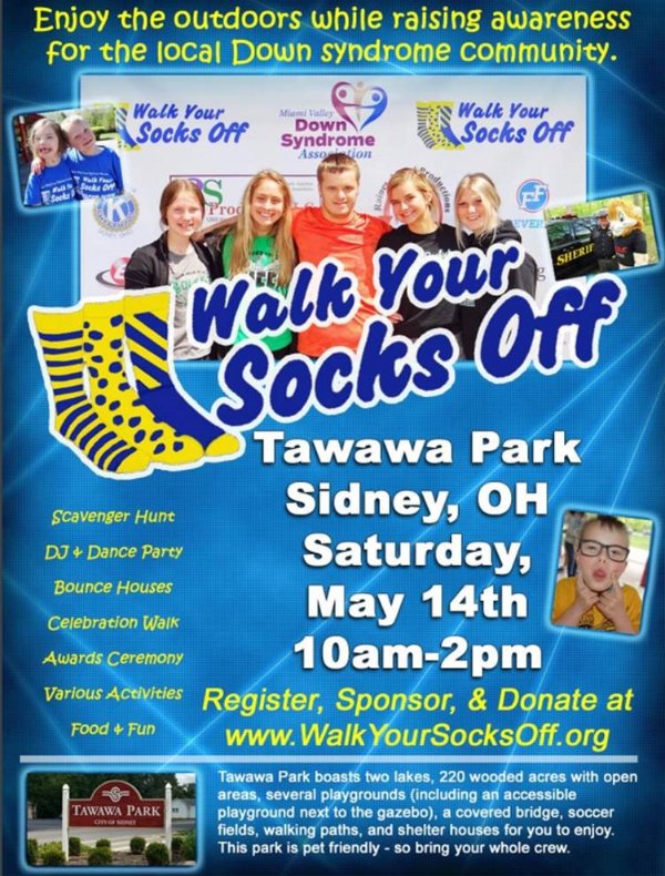 SCBoard_of_DD's tweet photo. Pull on your craziest socks and head out to Tawawa Park this Saturday, May 14, for the Miami Valley Down Syndrome Association #WalkYourSocksOff event.
Enjoy the scenery, celebration walk, scavenger hunt, dance party with a DJ, bounce houses, award ceremony, food and more! #MVDSA https://t.co/MJzbcSUvR8