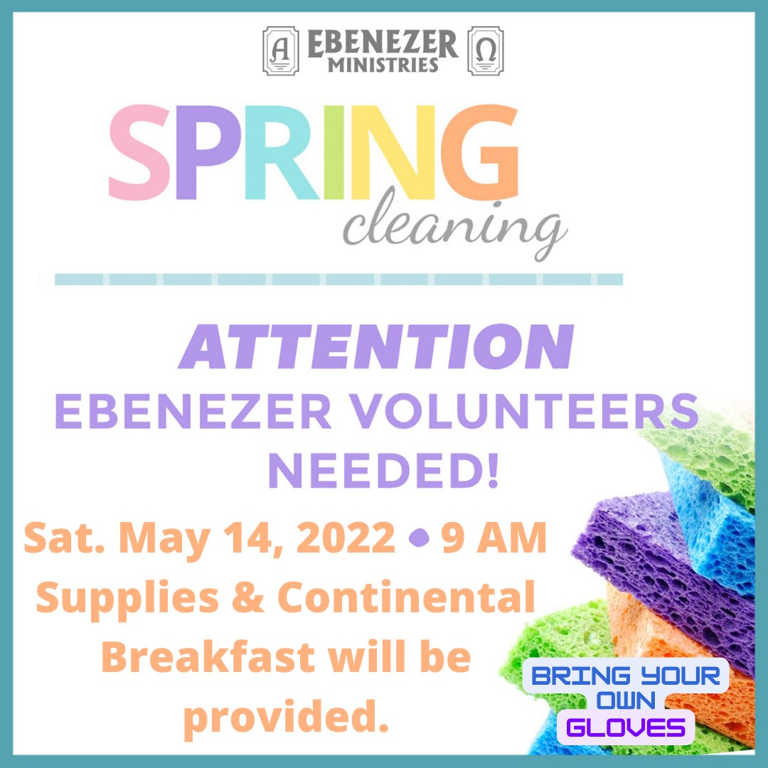 Ebenezer Warriors,
You know what time it is! 
No one can do everything, but everyone can do something.  Let's be about our Father's business and spruce up the campus.
Grab your gloves and join us THIS Saturday at 9AM