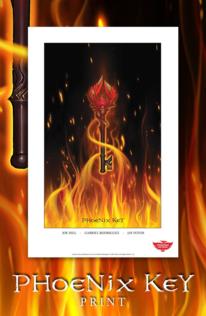GR_comics's tweet photo. the Phoenix Key print, a piece my buddy #JayFotos and myself created for #PhoenixFanFusion (May 27-29) is already up for orders:
https://t.co/9NB3g5CYA2
limited 11Γ17 color art print SIGNED by Jay Fotos, including protective sleeve and backer board
(ONLY SHIPPING IN THE US) https://t.co/q5Zu5Okj86