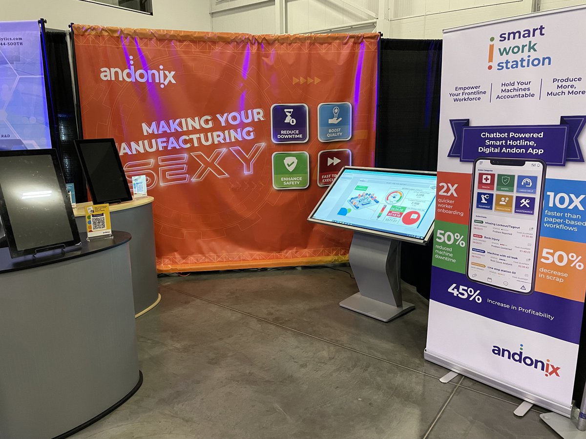 andonix40's tweet photo. .@oliver_theiss in his element at Integr8, explaining how Andonix's suite of Industry 4.0 solutions can transform manufacturing operations! All set to make manufacturing sexy again, one factory floor at a time.

@AutomationAlley 
#industry40 #andonix #makingmanufacturingsexy https://t.co/CfRktxdBuJ