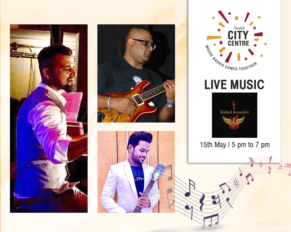 nasikcitycentre's tweet photo. Get ready to witness an enthralling performance by Rahul Acoustic. Come over to #CityCentreMall and spend a fun Sunday evening, 5 pm onwards.
#liveband #livemusic #festiveshopping #festiveoffer #shopping #mallreopen #mallsofindia #ccmnashik #ccmmall #citycentremallnashik https://t.co/X37ELj4F4o