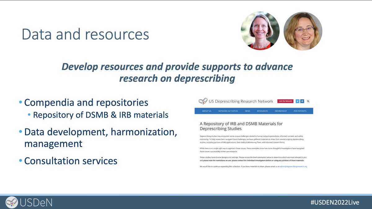DeprescribeUS's tweet photo. #Deprescribing #Research wouldn't be real science without #Data &amp; #Resources! Our website has all this and more for you to explore! 

#Compendia  &amp; #Repositories of #DSMB &amp; #IRB
#Data #Harmonization 
#Consultation services 

Visit https://t.co/Vvei5Rt9oO

#USDeN2022Live https://t.co/pYVERNZXjP