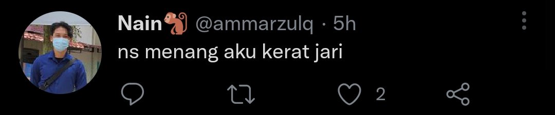 theiris18's tweet photo. @ammarzulq kot malam ni ado joki ko, den nak ibu jari mar😋 https://t.co/uuldUn7qHG