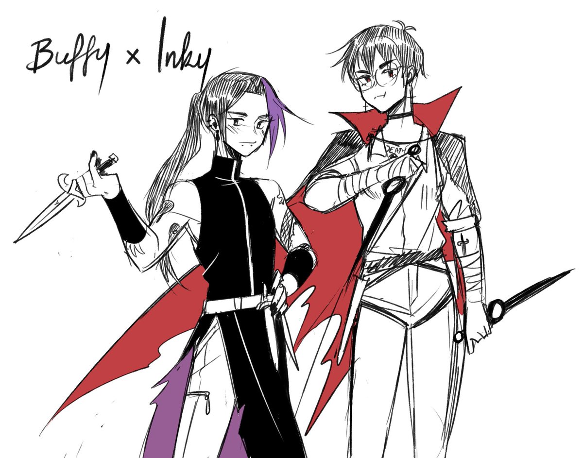 grey_owl22's tweet photo. Zombie hunters au Buffinky ??
Thought that it was a cool random idea, enby power couple >:D
Buffy belongs to @/yonderyellis, as always 😌
#othoc https://t.co/dLprKerTqc