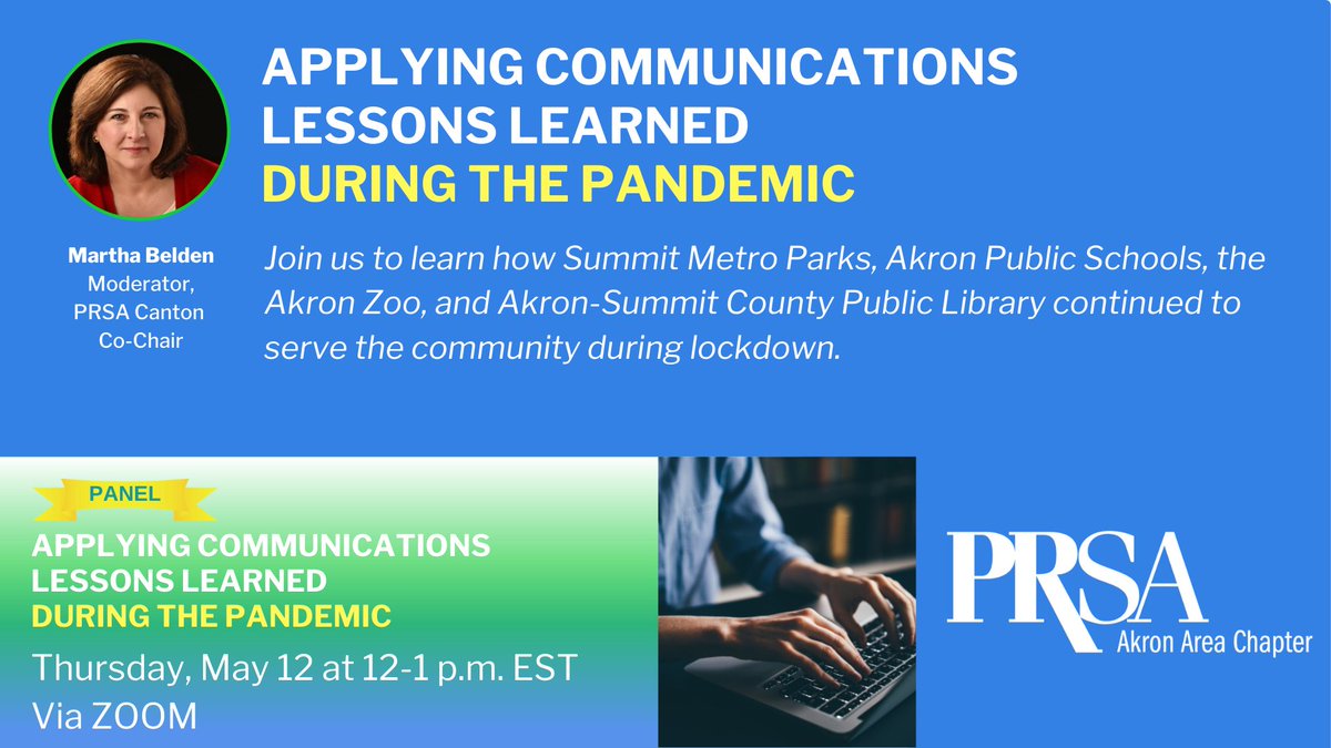 There's still time to sign up for tomorrow's panel discussion! Learn how #PR pros in local taxpayer-funded organizations continued to serve the community during the COVID-19 lockdown and what is here to stay as we move forward. Sign up here ➡️ prsaakron.org/meetinginfo.ph…