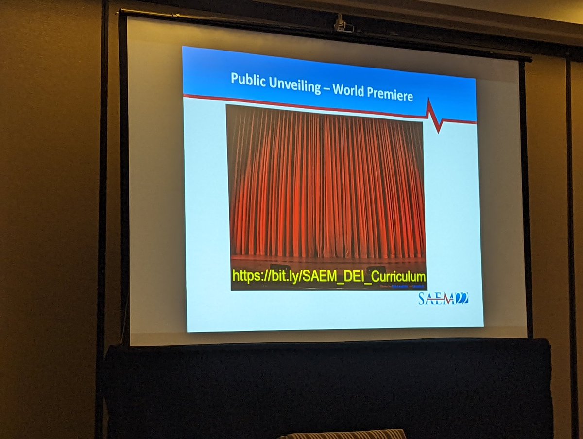 Starting #DEI conversation Curriculum from @SAEM_ADIEM. ✅ Check out the website with the #MedEd Curriculum: bitly/saem_dei_curriculum