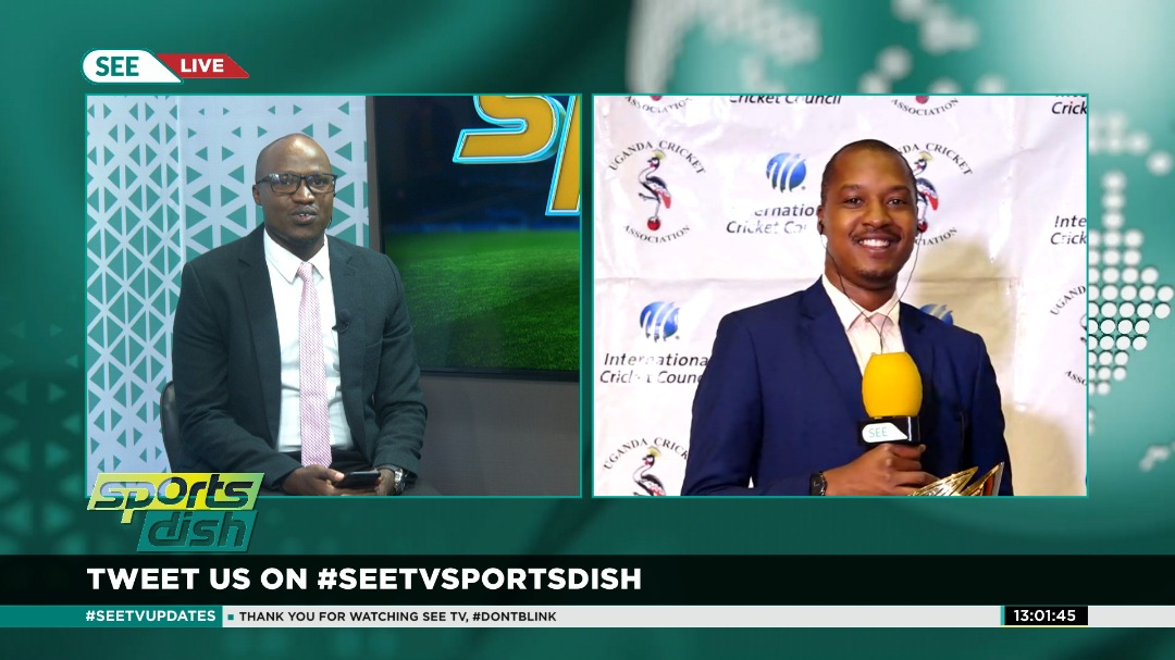 CliveKyazze's tweet photo. The #SEETVSportDish Talked to the state minister for sports @HamsonObua at the launch of the ICC Challenge League B that Uganda will be hosting from June 14th to 28th at Lugogo and Kyambogo. Uganda leads the group that also has Hong Kong, Jersey, Bermuda, Italy and Kenya. https://t.co/wDej9s9Oh6