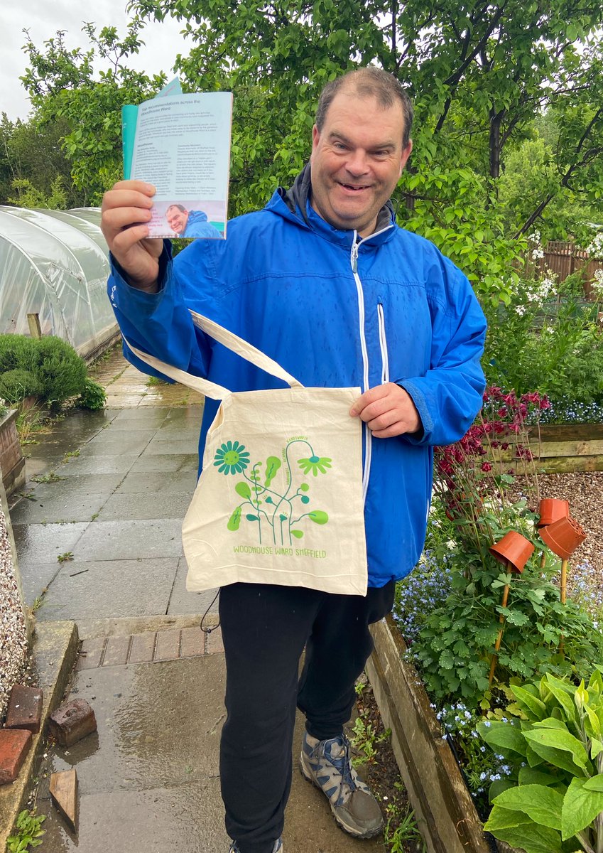 No amount of rain could dampen our spirits today as we hand delivered some of our #agefriendly Neighbourhood Toolkits in Woodhouse! 💌 What a joy to re-visit some of the places and people who have contributed to the Toolkit. Here’s Dan from @WoodhouseForum allotment 🤩 👋