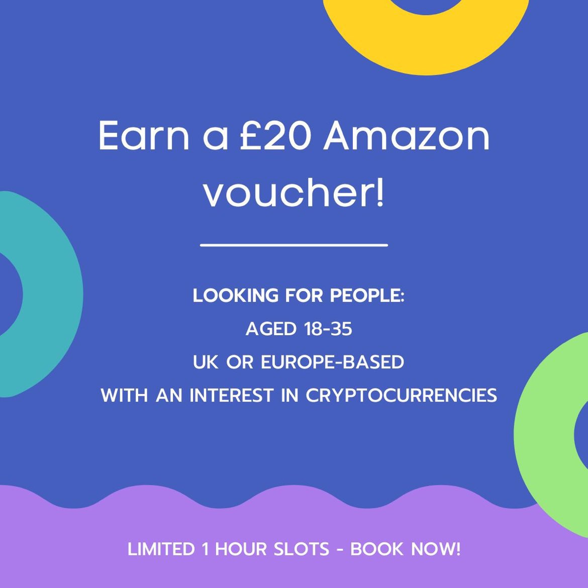Would you like to earn a £20 Amazon voucher for your thoughts? 

I am looking to conduct some user interviews on Monday May 16th or Tuesday May 17th to test some ideas for a cryptocurrency company I am working with.

Please register your interest here: lnkd.in/exS3Fwtu