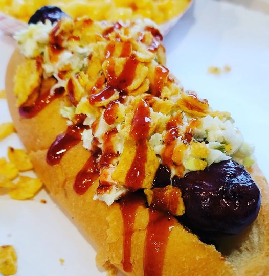 PitTakeBBQ's tweet photo. We call it a Cyclone Sausage Sandwich, a lot of folks call it delicious, you should call it lunch!!

Our Smoked Sausage wrapped in Bacon then topped with Slaw, Fritos and our Headliner BBQ Sauce!!

724 672-3646 https://t.co/dBu54AlROi

#BBQ #supportyourlocalpitmaster #PitTakeBBQ https://t.co/0xgAhOlGCE