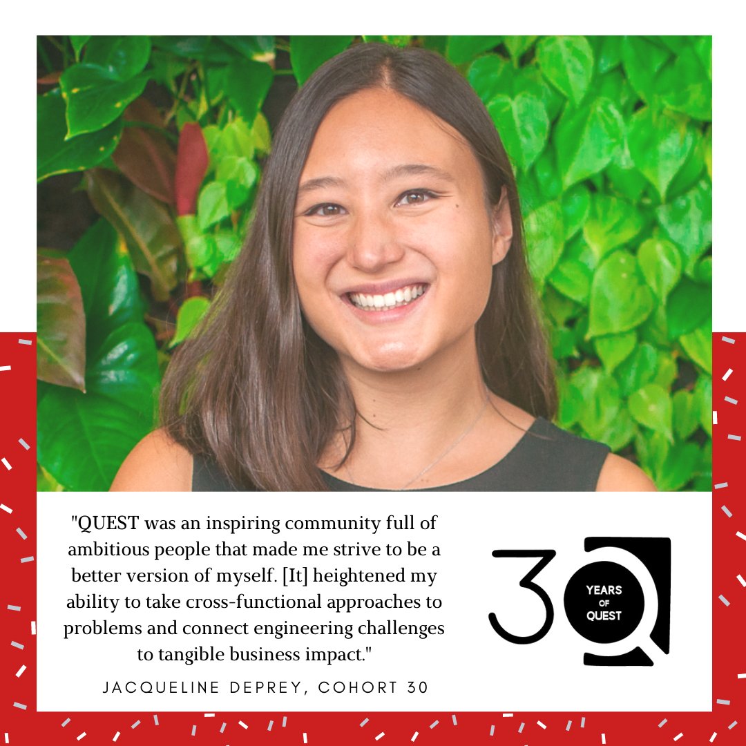 questumd's tweet photo. We are 27 weeks away from QUEST’s 30th Anniversary Celebration on 11/12/22! Join us each week as we countdown to the event and celebrate the alumni who make our community so special. This week, we are highlighting Jacqueline Deprey of Cohort 30. #30yearsofQUEST https://t.co/dugKjQat6i