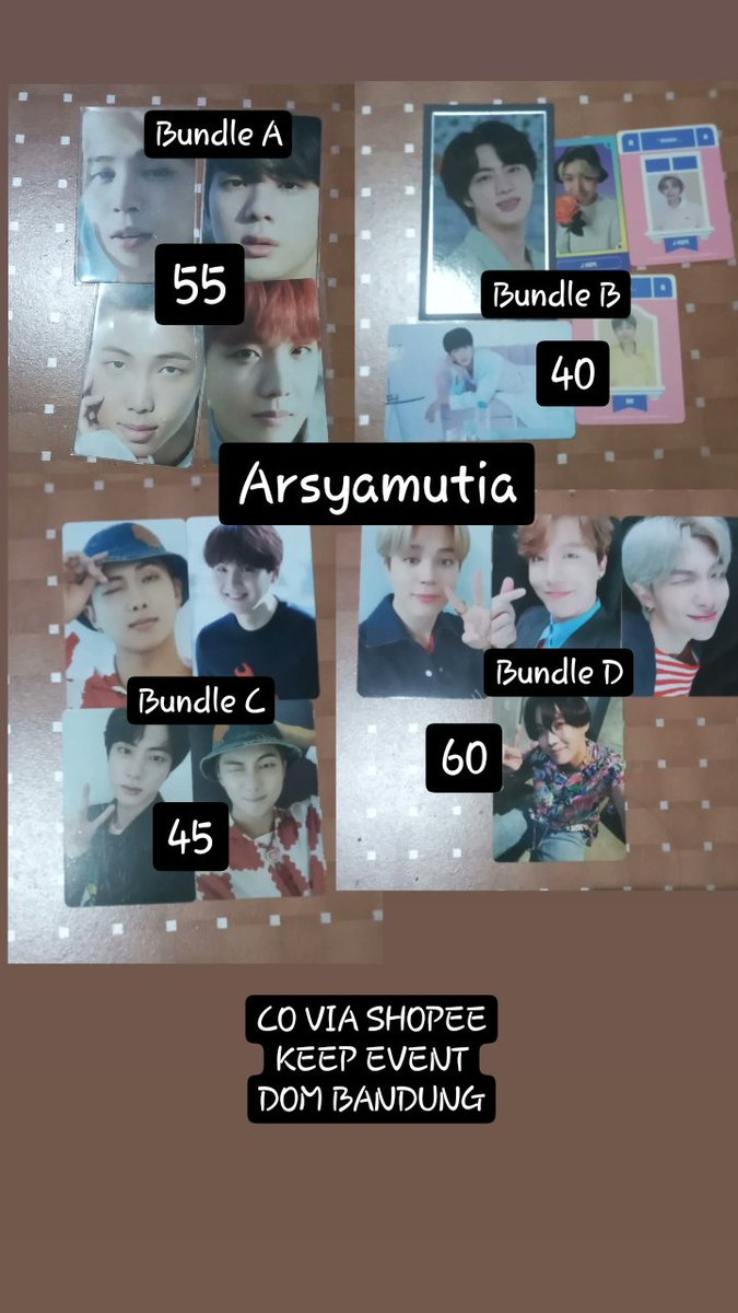 Want To Sale
CO VIA SHOPEE
KEEP EVENT
DOM BANDUNG

#WTS #WANTOSALE #BTS #PCDICON