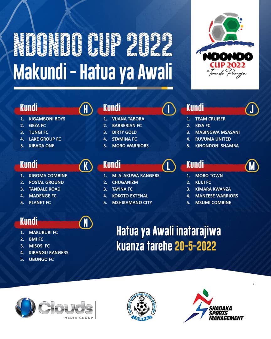 NdondoCup's tweet photo. MAKUNDI HATUA YA AWALI NDONDO CUP.

#NdondoCup2022 #TwendePamoja https://t.co/quOP4X4hAk