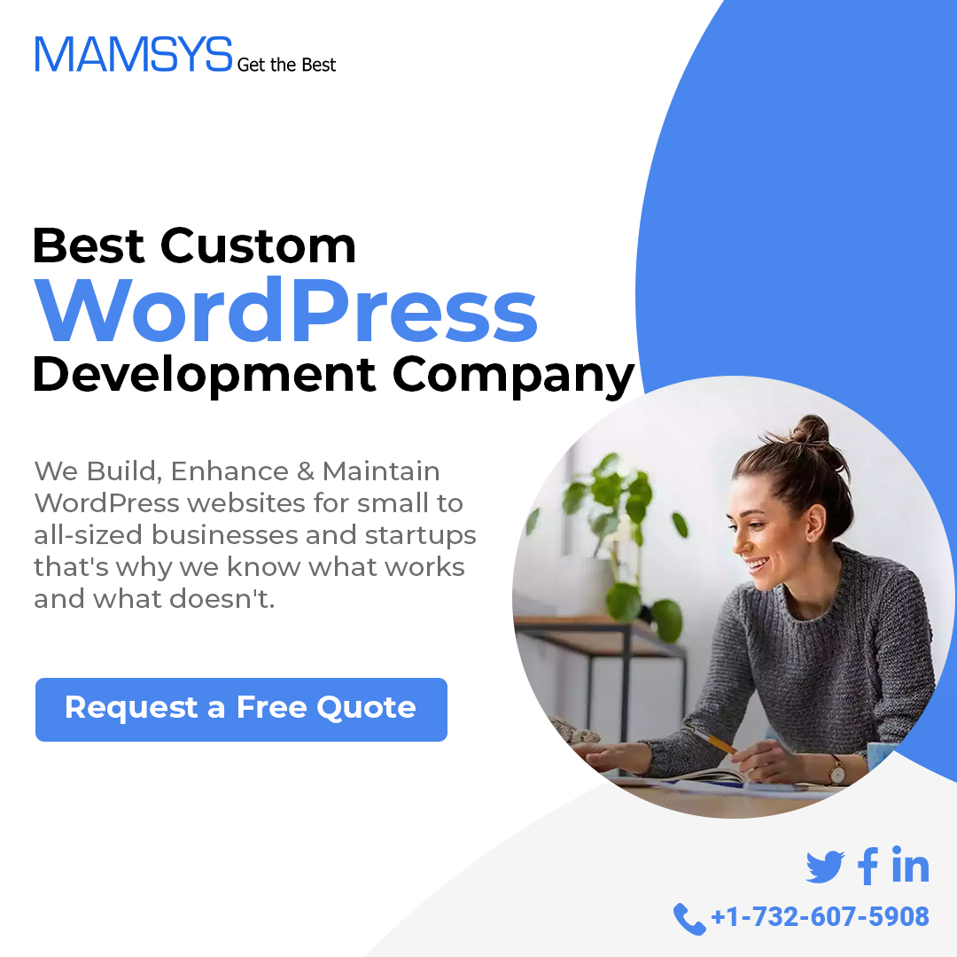 mamsysworld's tweet photo. Get the Best Custom WordPress Development Services in Town.
.
.
Request a Free Quote here: https://t.co/eyFcEQdJTp
Follow @mamsysworld to get such daily updates.
#WordPress #wordpressdevelopment #Webdevelopment #webservices #cmsdevelopment #Getthebest #Mamsys https://t.co/WW4E34Yi0F