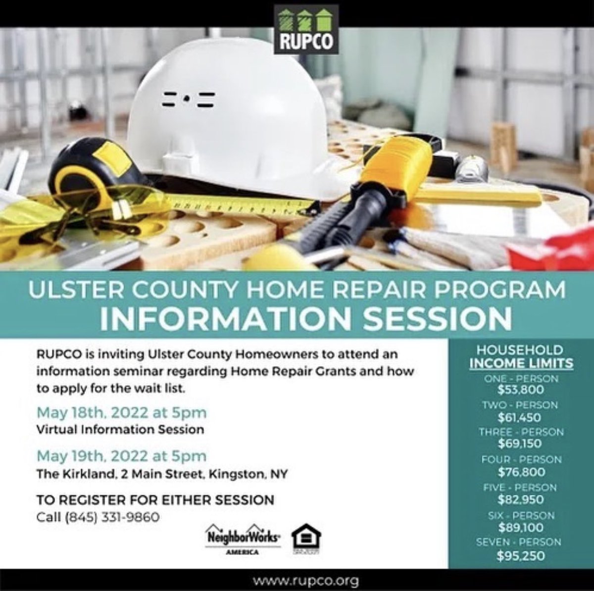 OCRDAC's tweet photo. 🗣️ #RUPCO is inviting #UlsterCounty #Homeowners to attend an #informational #seminar regarding #Home #Repair #Grants and #howto #apply for the wait list. 💰👷🏡

#signup #register #homerepairs #grants #buildingforeveryone #rupco #rupcohelps #HomeMatters https://t.co/1gA4FFbfq1