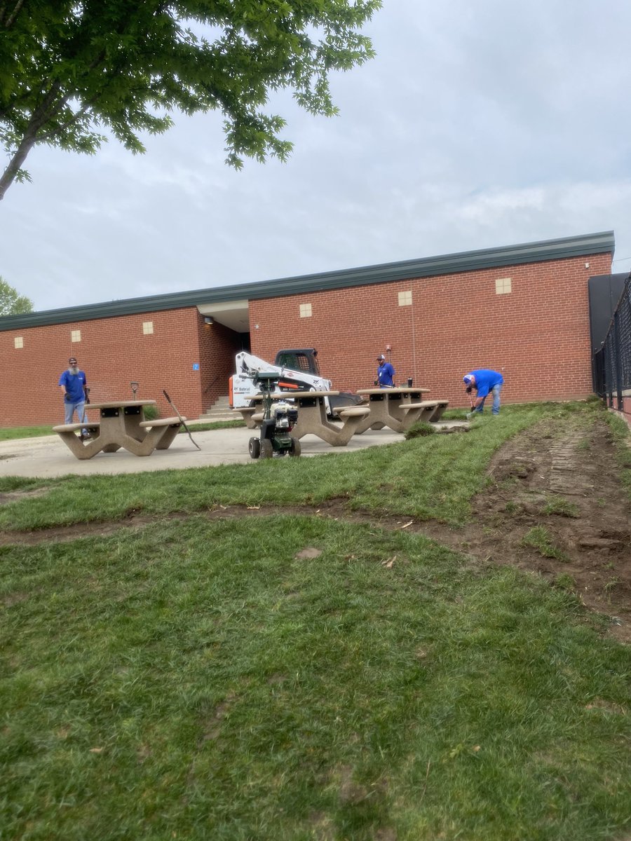 Work has begun on our outdoor space. Excited to partner with a local Eagle Scout on his project!