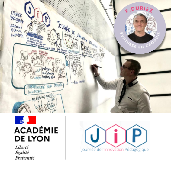 EafcLyon's tweet photo. Depuis l'ouverture de la #JIP22 Frédéric Duriez @didac2b travaille sur une synthèse de la journée avec son savoir faire #sketchnote https://t.co/IhAD2t5HVC