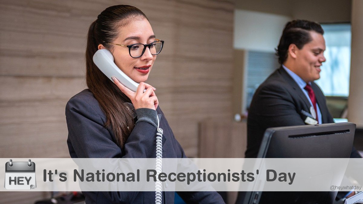 HeyWhatDay's tweet image. It's National Receptionists' Day! 
#NationalReceptionistsDay #ReceptionistsDay #ReceptionistDay