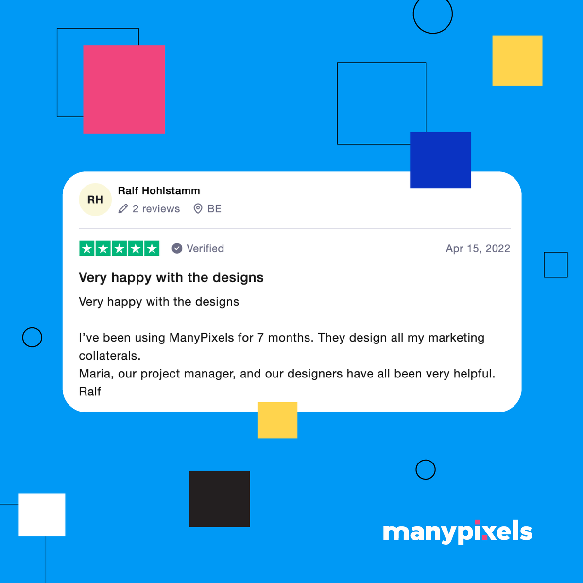 manypixelsco's tweet image. The secret ingredient for a fantastic client-designer relationship? A dedicated project manager! ☺️ #design #graphicdesign #manypixels #marketingdesign #customerreview #trustpilot