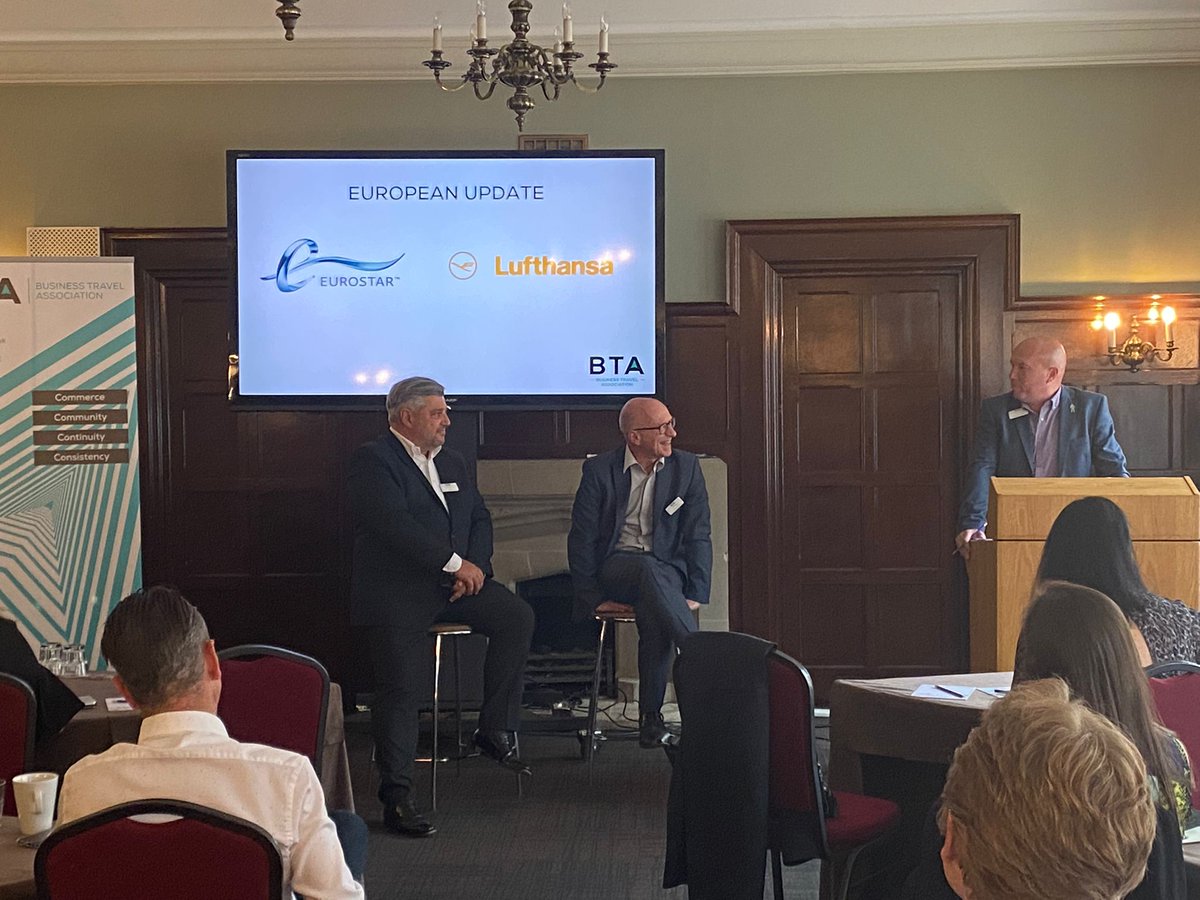 TheBTAorg's tweet photo. Next, Lufthansa and Eurostar will give an update on business travel to and within Europe. Weβre excited to hear more from our experts. π
#yourBTA #airconference #collaboration https://t.co/zVrmrts0fH