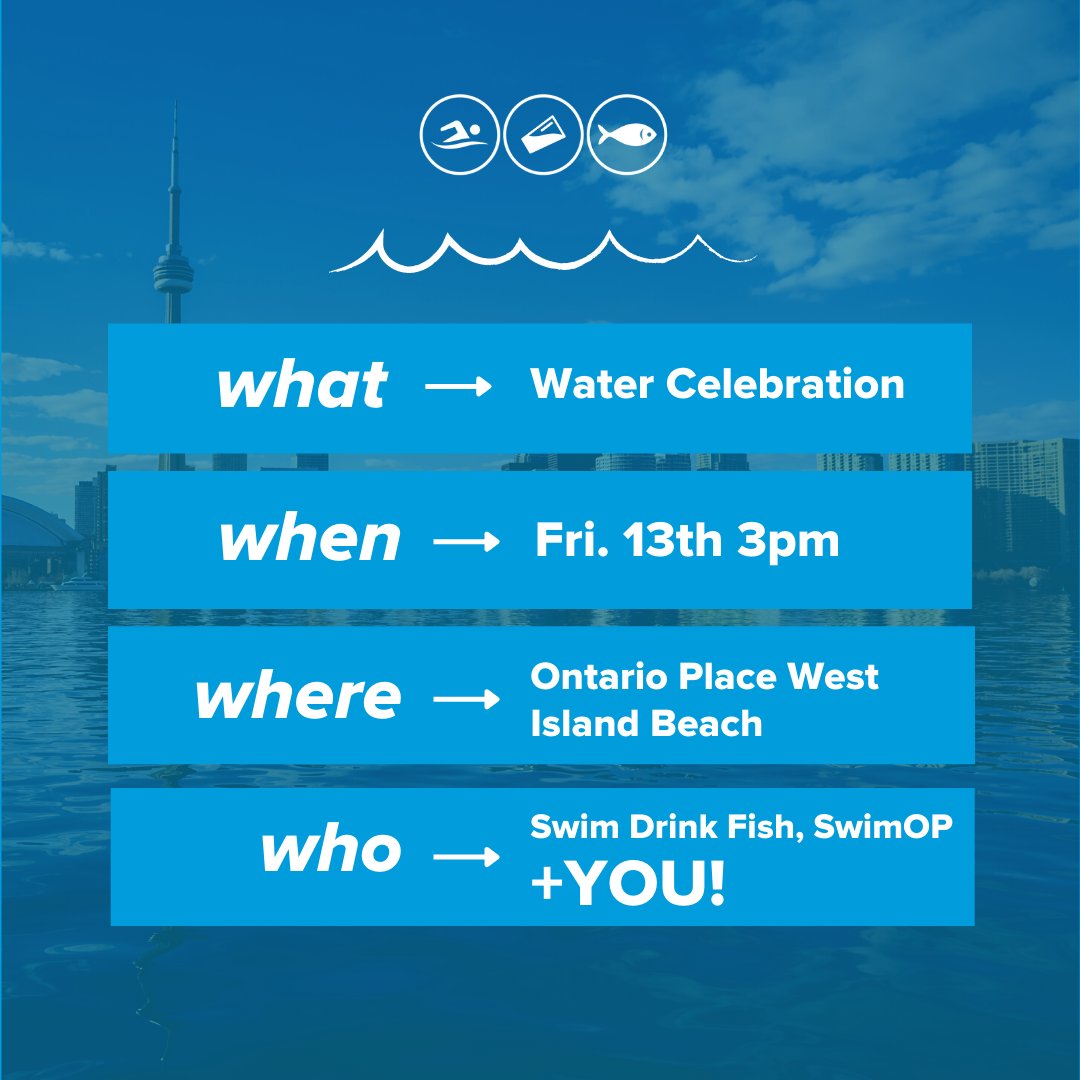 swimdrinkfish's tweet photo. This Friday!
Swim Drink Fish and SwimOP are gathering for a shoreline cleanup and swimming celebration at Ontario Place. Grab your swimsuit, paddle board, noodle, or whatever device you want and take a #SpringDunk with Swim Drink Fish!
RSVP: https://t.co/o72LoBLtfo https://t.co/tJC3AABaBq