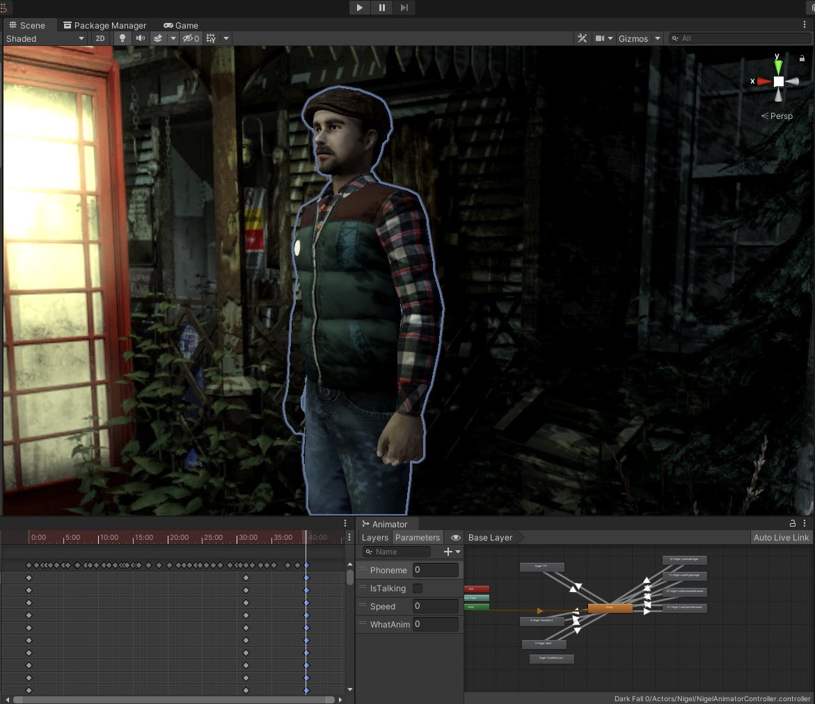 jonathanboakes's tweet photo. Happy to spend time with this fella today; animating some quick idle poses and curious side glances. Nigel Danvers is host during the Dowerton Experiment before being plunged back into his normal black and white world. #NigelDanvers #Ghosts #GameDev #IndieDev #DowertonExperiment https://t.co/hnyIOTeMEi