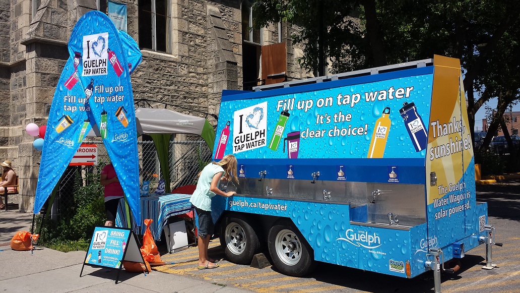 cityofguelph's tweet photo. The #WaterWagon will keep you hydrated during the Public Works Week open house this Saturday. Come say “hi” and learn more about #Guelph tap water! https://t.co/3wAgJvbiEC https://t.co/oaQAA7jLRv