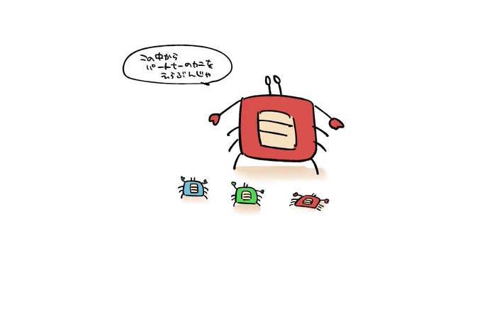 ここに3匹のカニがおるじゃろ? 