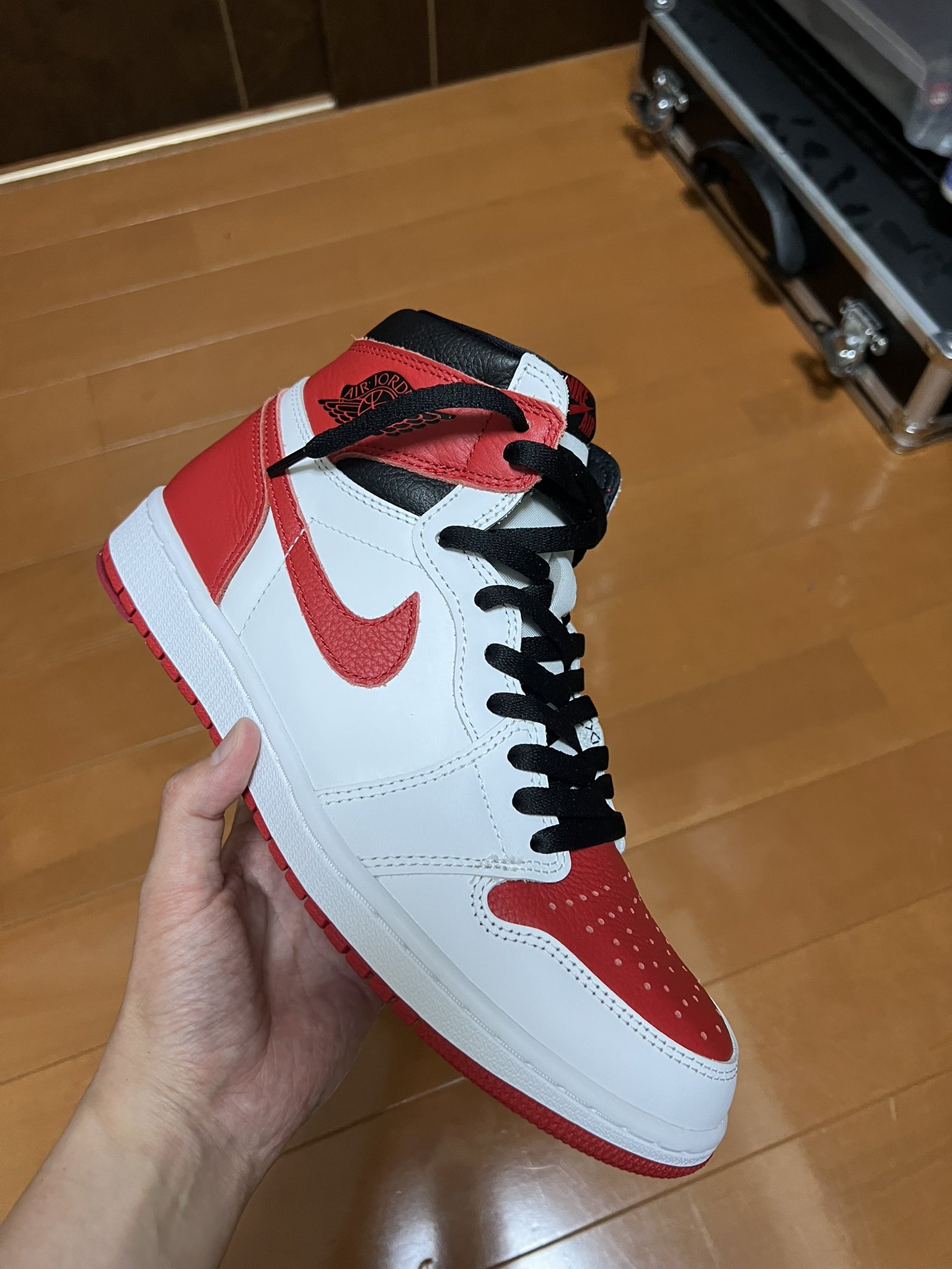 ヒールプロテクター 赤 つま黒 jordan Chicago ソールガード - 靴