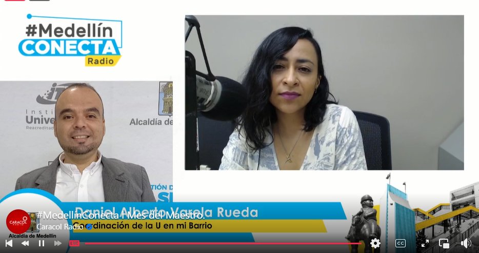 #EnVivo Daniel Alberto Varela Rueda, coordinador de la #UenmiBarrio está hablando en #MedellínConecta, sobre las oportunidades educativas de nuestra estrategia.  facebook.com/watch/live/?ex…