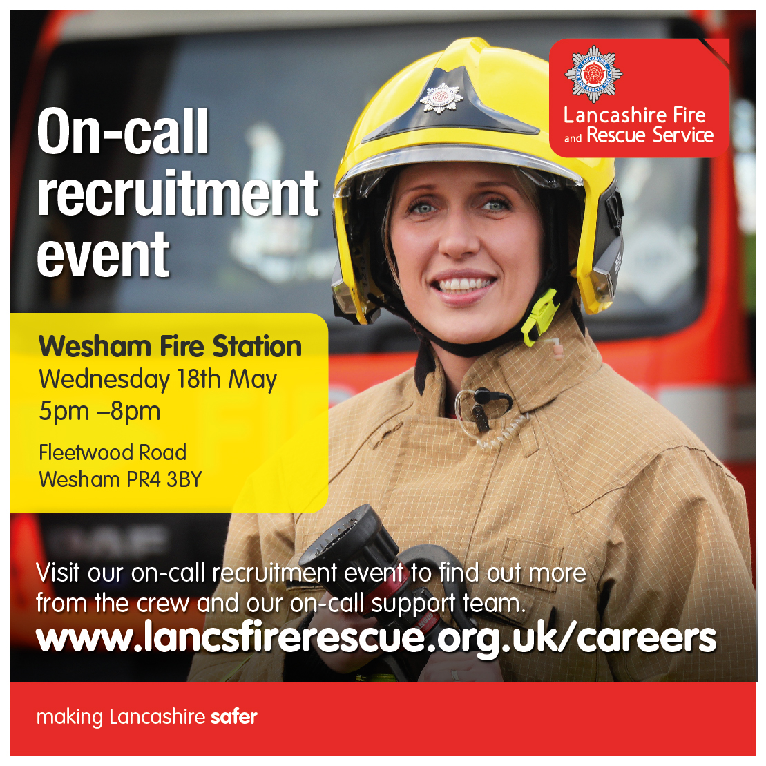 Could you become an on-call firefighter?

Drop in next Wednesday to meet our friendly crew and find out how to apply 👍👨‍🚒🚒