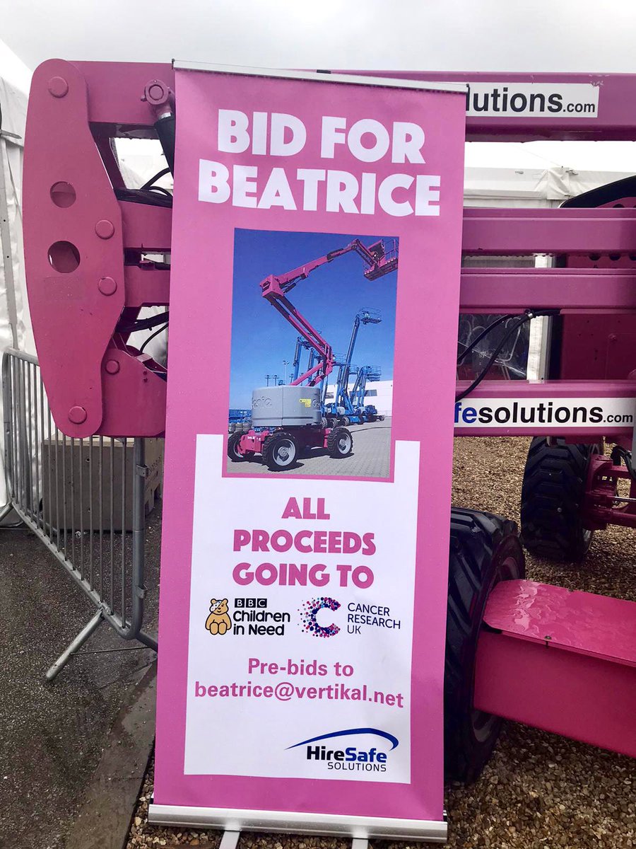 Despite the gloomy weather, we are here at @Vertikaldays 2022!🤩 Come and take a look at our fabulous Beatrice Boom which is available for auction with all proceeds going to BBC Children In Need and Cancer Research UK! 💗 Please send pre-bids to Beatrice@vertikal.net 📧