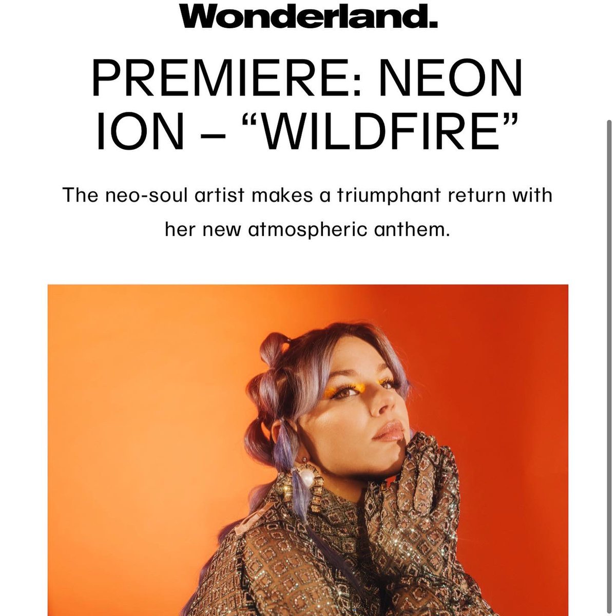 neonion4's tweet photo. Wildfire is out everywhere! 
And @wonderlandmag just featured the music video❤️‍🔥 https://t.co/qjPcDvIwJU