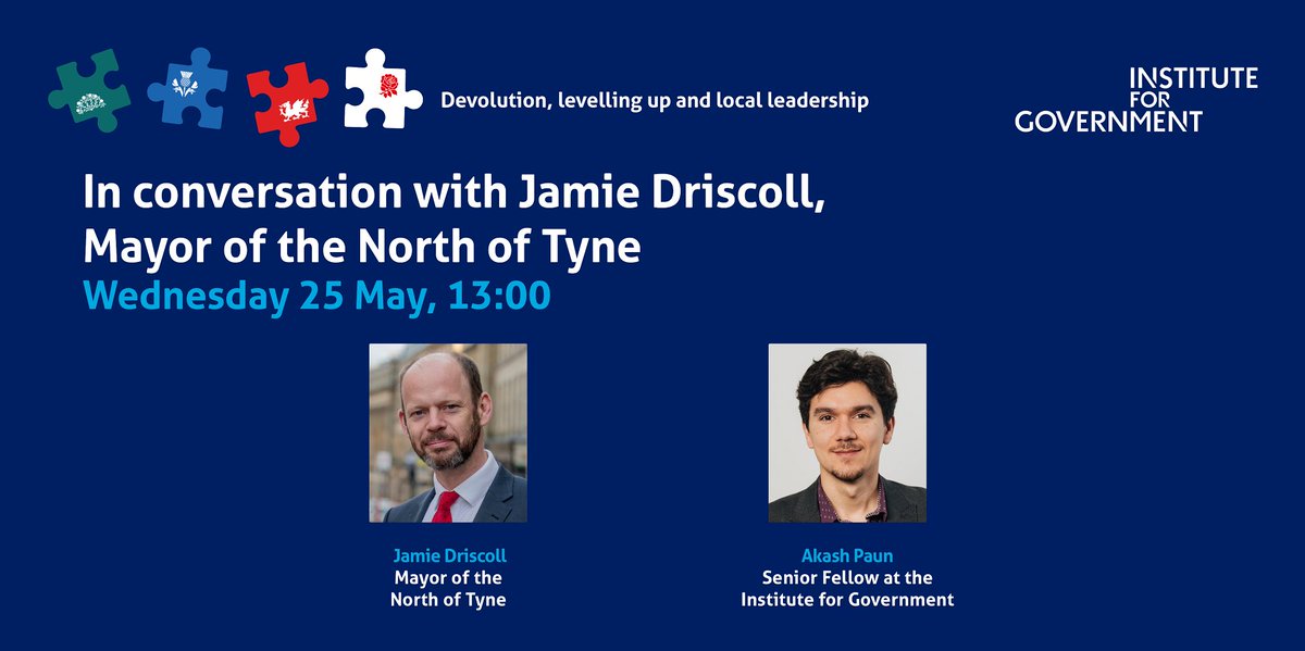 instituteforgov's tweet photo. Our in conversation with Jamie Driscoll @MayorJD, Mayor of the North of Tyne, will start in 15 minutes.
πΊ Watch the livestream https://t.co/tAdDGjqBFB
π¬ Follow the discussion @ifgevents #IfGdevo
β Submit your questions via Slido https://t.co/j6N0xjsjTG