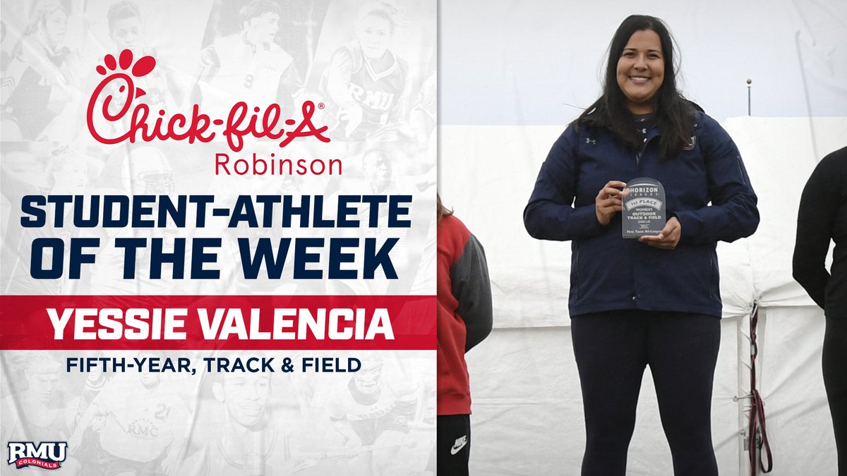 RMU Athletics (@rmuathletics) on Twitter photo Here they are! Your <a href="/CFARobinson/">Chick-fil-A Robinson</a> RMU Student-Athletes of the Week for May 11, 2022!
π₯: Jake Boudreau - <a href="/RMUMLacrosse/">RMU Menβs Lacrosse</a>
π: Yessie Valencia - <a href="/RMU_TF_XC/">RMU XC and Track & Field</a>
#BobbyMo | π΅βͺπ΄ Here they are! Your <a href="/CFARobinson/">Chick-fil-A Robinson</a> RMU Student-Athletes of the Week for May 11, 2022!
π₯: Jake Boudreau - <a href="/RMUMLacrosse/">RMU Menβs Lacrosse</a>
π: Yessie Valencia - <a href="/RMU_TF_XC/">RMU XC and Track & Field</a>
#BobbyMo | π΅βͺπ΄