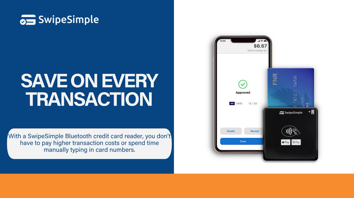 SwipeSimple's tweet photo. Learn how to save time and money with SwipeSimple Bluetooth card readers: https://t.co/R8CcZeFqe1 https://t.co/tfoJdBf24j