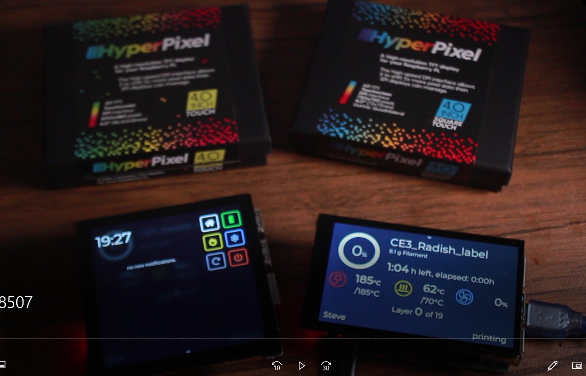 lost_in_tech's tweet image. Some @pimoroni #hyperpixel #octodash #3dprinting stuff - video coming as soon as I finish editing it...two very nice screens here I must say. Very nice. 
Getting all this stuff working simultaneously for the b-roll is draining my power banks and using all my usb cables 🤣