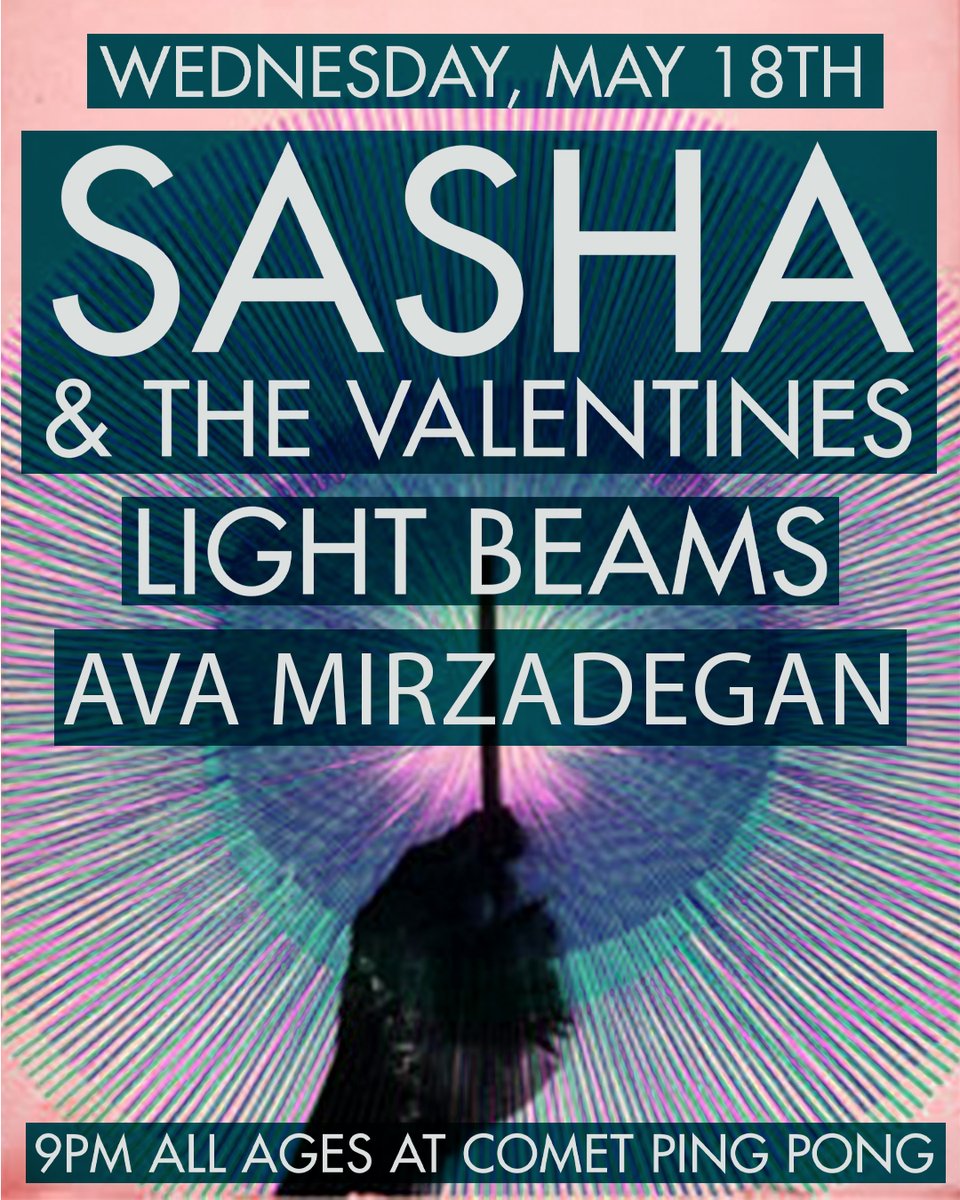 Comet Ping Pong (@cometpingpong) on Twitter photo Unfortunately Beauty Queen has dropped off our <a href="/satv_band/">Sasha and the Valentines</a> / <a href="/LIGHT__BEAMS/">Light Beams</a> show next week, but we've got Ava Mirzadegan of @penpalindrome joining the show! This will be a fun one! Get your tickets now: eventbrite.com/e/298373472087 Unfortunately Beauty Queen has dropped off our <a href="/satv_band/">Sasha and the Valentines</a> / <a href="/LIGHT__BEAMS/">Light Beams</a> show next week, but we've got Ava Mirzadegan of @penpalindrome joining the show! This will be a fun one! Get your tickets now: eventbrite.com/e/298373472087