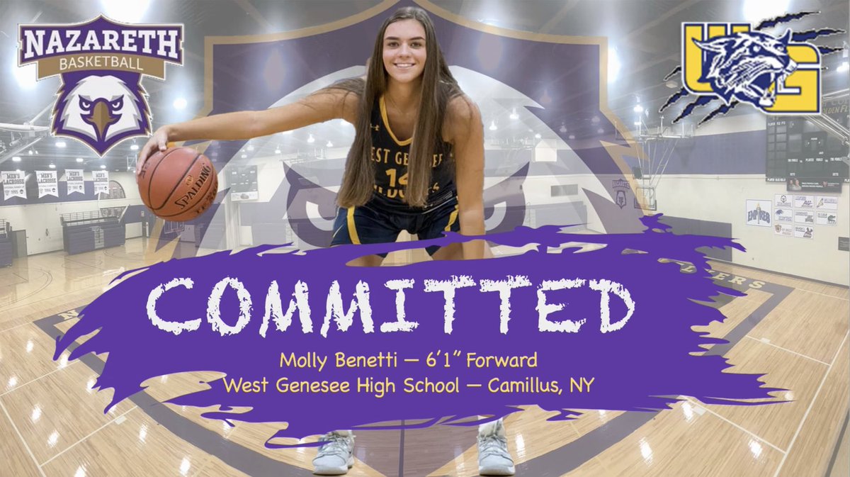 Nazareth_WBB's tweet photo. Next up! Welcome Molly Benetti!! Molly is coming to us from West Genesee HS in Cuse and is majoring in business administration. #nazhoops #nazarethcollege #classof2026 https://t.co/BItO5awV7b